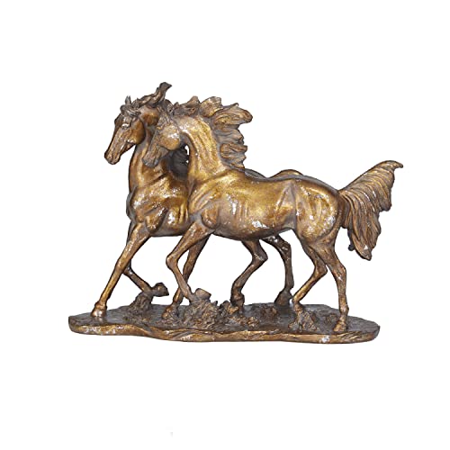 Deco 79 Polystone Horse Sculpture, 14" X 6" X 11", Bronze #TOP6