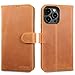 Produktbild LENSUN Echtleder Hülle für iPhone 15 Pro Max, Handyhülle [Echtes Leder][Magnetverschluss][Kartenfach] Handytasche Lederhülle für iPhone 15 Pro Max 5G - Vintage Braun