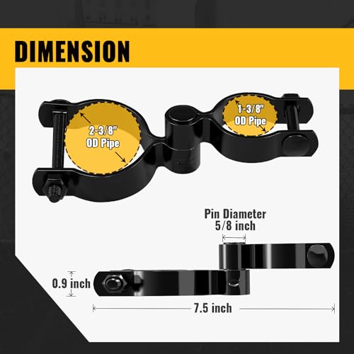 Image of VIVIDA 1-3 /8 inch x 2-3 /8 inch Chain Link Fence Black Gate Hinge Kit, 2 Pack