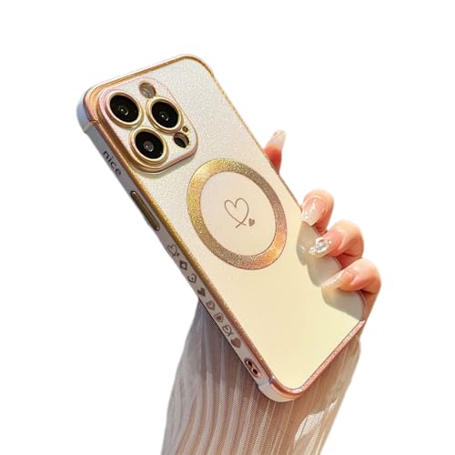 Coque magnétique pour iPhone 15 Pro ZTOFERA irisée à cœurs