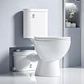 SUPERFLO Macerating Toilet System Silent & Powerful Upflush Toilet to Bathroom Sink &Tub with 600W Toilet Pump & AC Vent for Basement