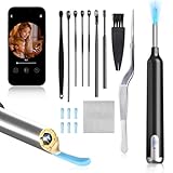 耳かき カメラ付き【Amazon.co.jp限定】カメラ付き みみかき カメラ 耳掃除 カメラ付き耳かき メカニカルアーム付き 3.5mm極細レンズ 耳掻き ピンセット カメラ LEDライト付き 無線WIFI接続 耳垢クリーニング Type-C充電 子供 大人 お年寄り 父の日 母の日 記念日 誕生日 iOS&Android対応 日本語取扱説明書付き (ブラック)