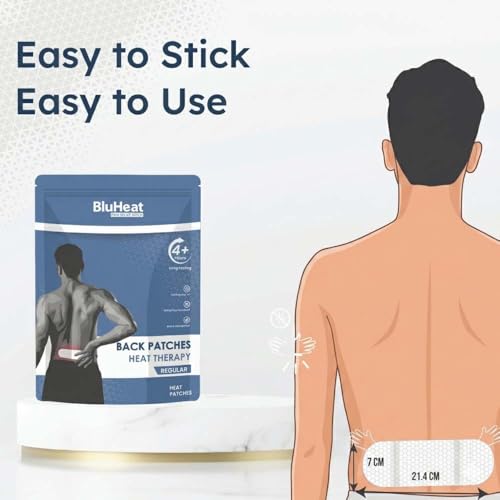 Image of Back Pain Relief Patches (pack of 4 pcs REGULAR) 4+ hours of Heat Therapy || Safe and Natural Odour-Free Air-Activated, Long-Lasting Ultimate Substitution for Hot Water Bags for All Skin Types