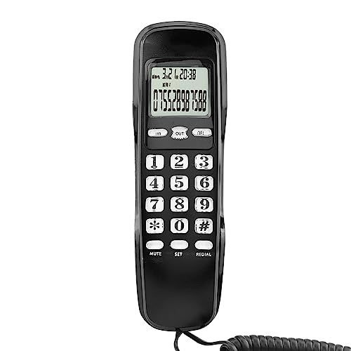 Festnetztelefon mit wandhalterung,Festnetztelefon Elektronische Appnce,Festnetz-Telefon,AnruferFestnetztelefon,Schwarz (Black)