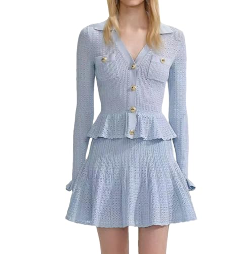 Robe en tricot à col en V chic et tendance pour un look d'automne branché