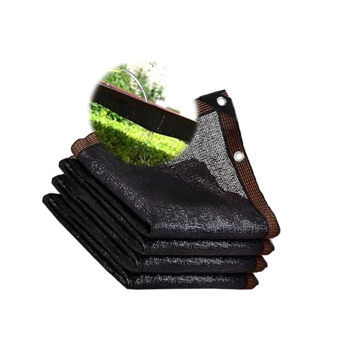 Voile d'ombrage extérieur noir résistant aux UV avec œillets de fixation - 2