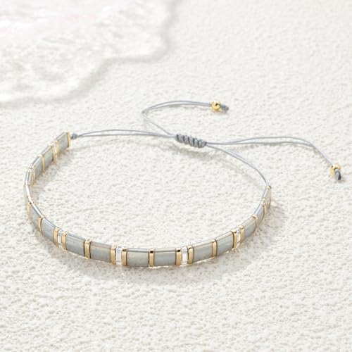 Image of KELITCH Colorful Tila Beaded Bracelets Women Strand Friendship Bracelet Handmade New Link Cuff Bracelets