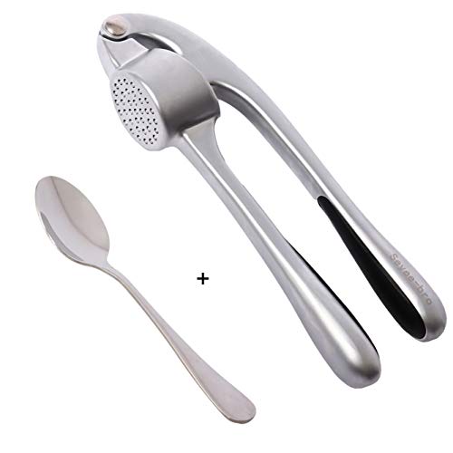 Seyee-bro Garlic Press Professional Crush Garlic Stainless Garlic Mincer Easy to Clean and Highly Durable