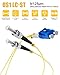 Foboiu OS1 LC to ST Fiber Patch Cable 8Pack, 3M(9FT) ST to LC Singlemode Fiber Patch Cable, LSZH Duplex 9/125µm Yellow Jumper Fiber Optic Cord for Media Converters
