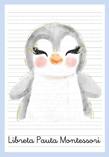 livre Libreta Pauta Montessori: Cuaderno Pauta Montessori 5 mm - Cuaderno Caligrafía Niños - A5 Pingüino