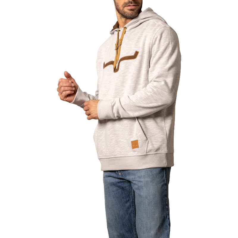 Kimes Ranch Men’s Durham Hooded Pullover with Heathered Slub Fleece, Contrast Hood Lining & Kangaroo Pocket