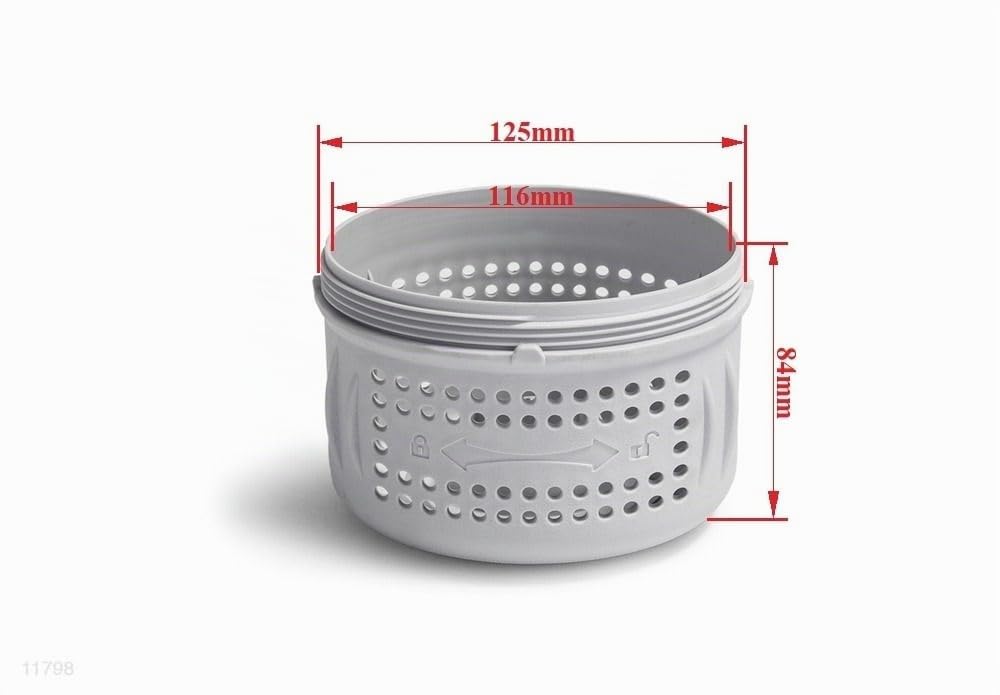 Intex 11798 Carcasa de Filtro para SPA – Portacartuchos Original – Repuesto para jacuzzis Intex – Rosca Ø125 mm – Altura Aprox. 84 milímetros