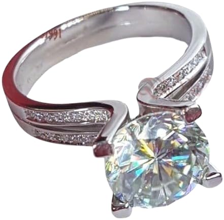 Chandni Enterprise! 4.00 Carat Round Cut Lab Created Diamond Solitaire Engagement Ring, 14K White Gold Finish