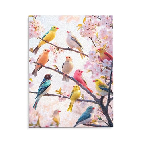 数字油絵 デジタル油絵 桜の鳥 数字キットでペイントブラシとアクリル絵の具が入, 大人の子供のためのギフト Paint by Numbers 手塗り DIY によるアクリル 水彩絵画インテリア リビング装飾 50x70cm (フレームレス) p-1027