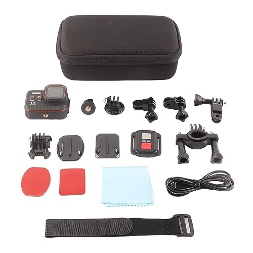 Locadence Cámara de Acción 4K 60FPS 16MP, Gran Angular de 170°, 6 Lentes Cristal, Cámara Impermeable Subacuática con Pantalla IPS de 2 Pulgadas, Cámara Deportiva Estabilización