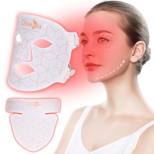 K11 Facial Beauty LED Red Light Mask with Neck Coverage – 7-Color...