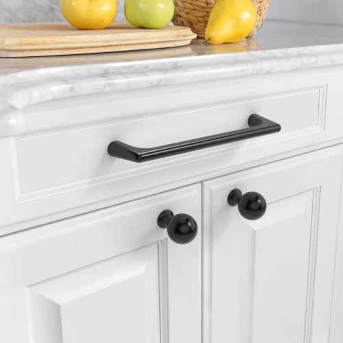 Image of Asidrama 2 Pack 5 Inch(128mm) Matte Black Cabinet Pulls Cabinet Handles Cupboard Handles Kitchen Cabinet Hardware for Cupboard Drawer Pulls