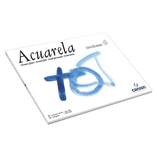 Canson Guarro Acuarela Atrapaluz bloque 1 parte papel acuarela (grano fino 240 g 20 hojas color blanco, color blanco 32,5 x 46 cm