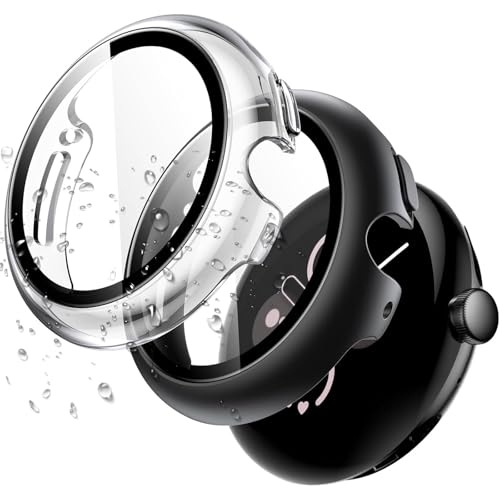 �y2���Z�b�zAIYYXX Pixel Watch 3 45mm �P�[�X �Ή� Google Pixel Watch 3 45mm �P�[�X �ی� �K���X�t�B���� ��̌^ PC+TPE�ގ� ��d�\�� �ȈՒ��E �V���v�� �X���� �y�� ���菝 �h�~ �w��h�~ ��