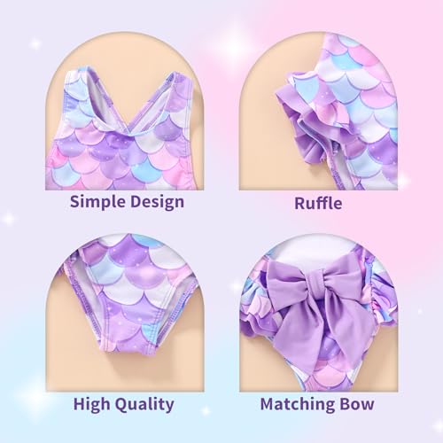 Toddler Swimsuit Girl Infant One Piece Swimwear Stripe Floral Summer Beach Bathing Suits with Bowknot2