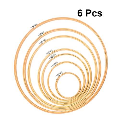 Healifty 6 Pcs Aros de Bordado de Madeira Ponto Cruz AnÃ©is de Argola Bordado CÃ­rculo Definido para