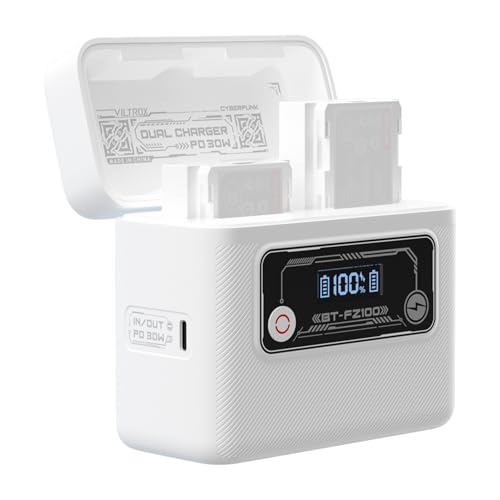 VILTROX NP-FZ100 Camera Battery Charger & Power Bank, 5500mAh 30W USB-C Bi-Directional Fast Charging, Compatible for Sony Camera a7 a7II III IV a7R II III IV V a7S a7SII a7SIII a1 ZV-E1