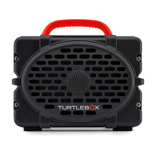 Image of Turtlebox Original Gen 3: Portable Outdoor Bluetooth Speaker - Ultra-Loud (120dB), Waterproof (IP67), Rugged, Impact-Resistant, 3-Day Battery | Party Mode: Unlimited Pairing Stereo, Gray /Red