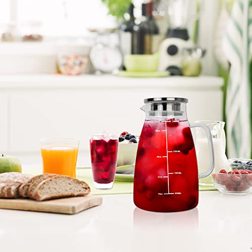 Thé glacé et jus en carafe en verre HEFTMAN de 2 litres durable