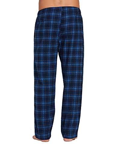 YINC Men's 100% Cotton Super Soft Flannel Pajama Pants,Aqua Grey Tartan, XX-Large4
