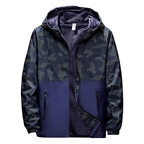 DRESCOKLJ Outdoor Softshelljacken Für Herren Hardshell Windbreaker Wasserdichte Regenjacke Cover