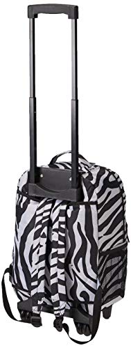 Image of Rockland Double Handle Rolling Backpack, Zebra, 17-Inch