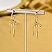 Bow earrings for women - Gold bow earrings for women - Christmas Earrings - Trendy Elegant Bowtie Drop Dangle Hoop Stud Lightweight Hypoallergenic Christmas Jewellery Gift for Party Wedding Holiday (B:14k Gold Bow Earring)