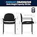 Flash Furniture Tiffany Side Reception Chair with Padded Armrests, Stackable Vinyl Waiting Room Chair for Commercial or Residential Use, Black