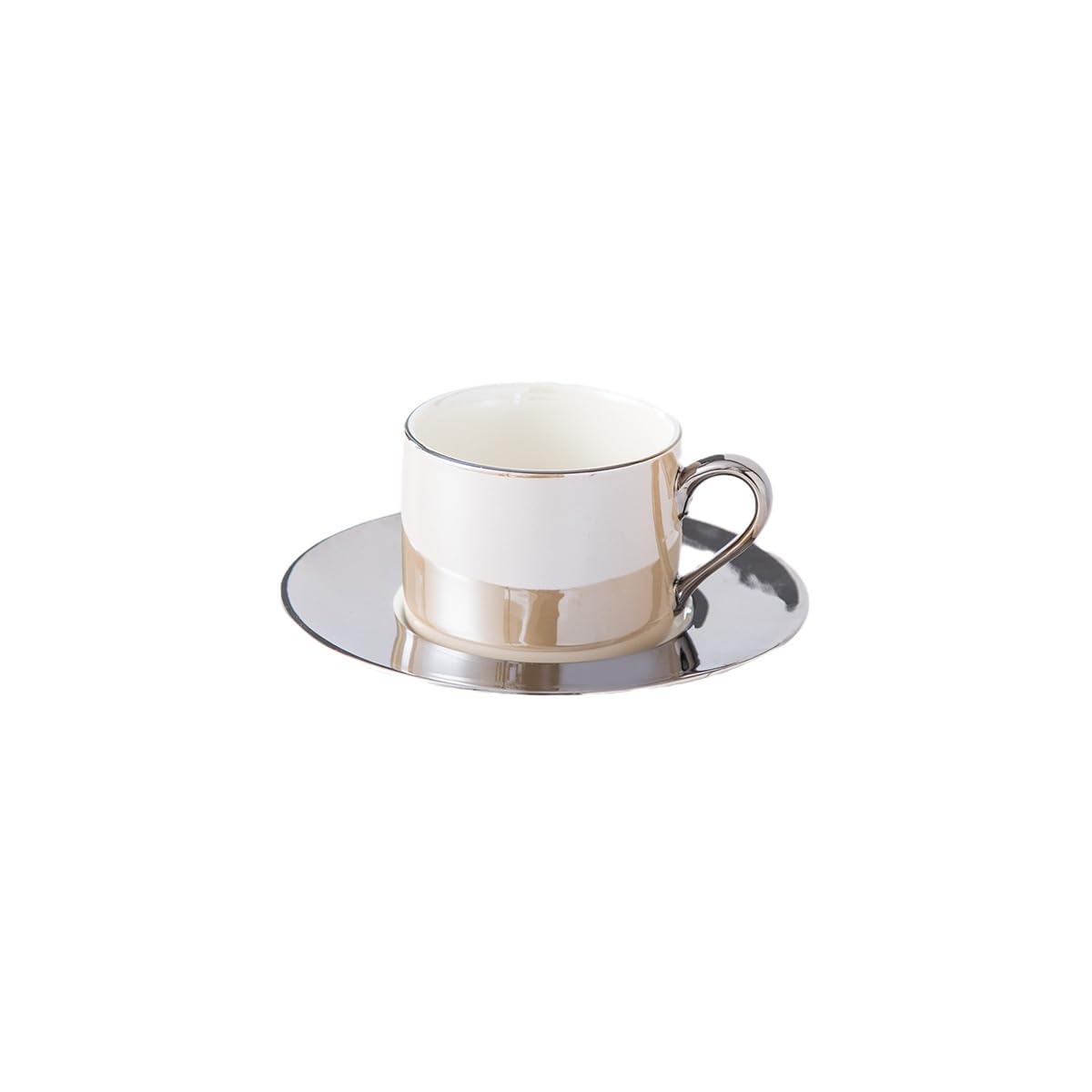 Phnom Rim ceramiczny zestaw filiżanek do kawy i spodków, retro zestaw do popołudniowej herbaty, filiżanka do kawy 250 ml + dzbanek do kawy 750 ml, dostępny w wielu kolorach (jasnobrązowa