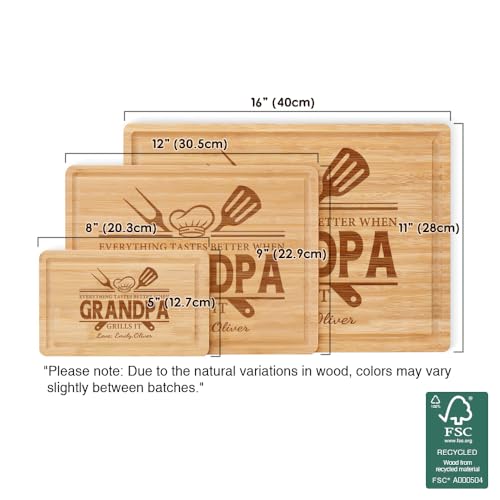 Tabla de cortar rectangular de bambú personalizada con ranura para jugos miniatura 6