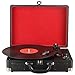 DIGITNOW! Tocadiscos 33/45/78 RPM Seleccionables, Maleta Portátil con 2 Altavoces Integrados, grabador de vinilo a MP3, USB reproductor MP3, entrada AUX y RCA, Negro