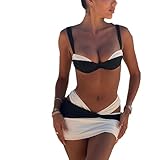 Conjunto de trikini ajustable adelgazante para mujer, S