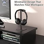 Headphone Stand for Desk - Headset Stand with Aluminum Hanger and Plastic Headrest, Headphone Holder for AirPods Max, Sony, Bose, Beats and More (Black) - Image 4