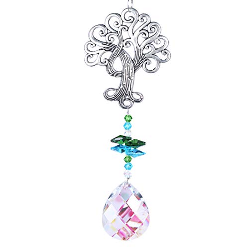 H&D HYALINE & DORA Crystal Suncatcher Tree of Life Window Ornament with 50mm Crystal Prism