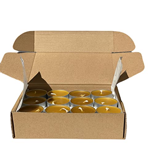 Newempo Beeswax Tealights Candle (48 Pcs) - Handmade, 100% Pure Natural Beeswax, Honey Aroma, Clean Burning, Smokeless Tealight For Wax Candle Warmers, Weddings, Romantic Nights And Home Decor #TOP7