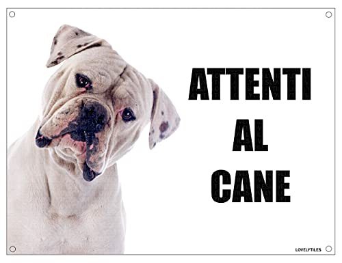 AMERICAN BULLDOG attenti al cane mod 1 TARGA cartello IN METALLO (20X30)