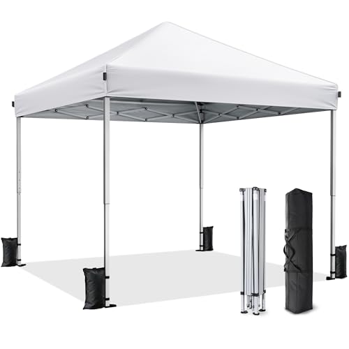 Vinabilia 10x10 Pop Up Canopy, Portable Instant Canopy Tent with Carry Bag, 4 Sandbags and 8 Stakes...