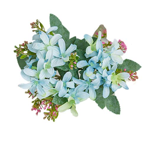 Whiie891203 Artificial Fake Plants,1Pc Artificial Daffodil Flower Stage Arrangements Wedding Bouquets Decorations Floral Table Centerpieces for Home Kitchen Garden Party Grave DIY Decor Blue