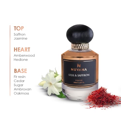 Image of Silk & Saffron Luxury Parfum | Premium Saffron Woody Amber Fragrance | Eau de Parfum 100ml | Long Lasting | Ideal for Special Occasions & Evenings | Woody Amber Perfume
