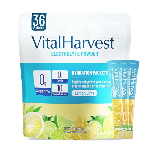 Image of 36 Sticks Electrolytes Powder Packets Sugar Free Hydration Packets Electrolyte Liquid Daily IV Drink Mix with Lemon Lime, Low Sodium, 0 Calorie
