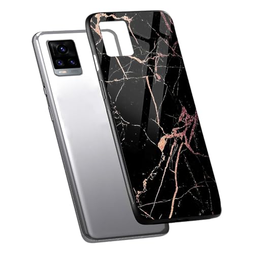Image of COLORflow Back Cover Compatible with Vivo V20 | Black Marble Golden | Shockproof TPU Bumper Cover with Camera Protection Back Cover Compatible with Vivo V20