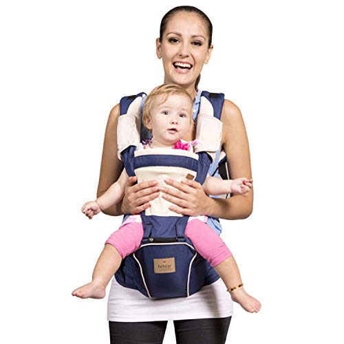 Bebamour Hipseat Baby Carrier Mochila 5 en 1 Carry Ways Carrier Sling (Azul Oscuro)