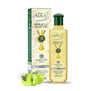 Dabur Amla Miracle Oil – 200ml | Infused With 22 Ayurvedic Essential Oils | Suitable For All Hair Types | Dermatologically Tested & Vegan Certified