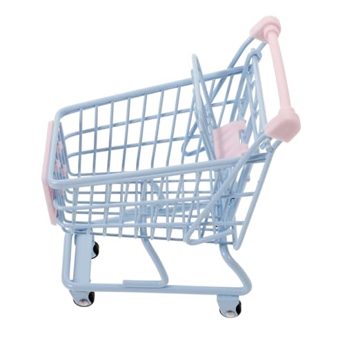 HEMOTON Miniature Shopping Cart Boys and Girls Toy Storage Small Desk Trolley Realistic Craft Ideal for Party Birthday Present