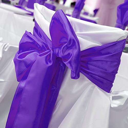 Tiger Chef 12-Pack Purple 12 X 108 Inches Long Satin Table Runner For Wedding, Table Runners Fit Rectange And Round Table Decorations For Birthday Parties, Banquets, Graduations, Engagements #TOP2
